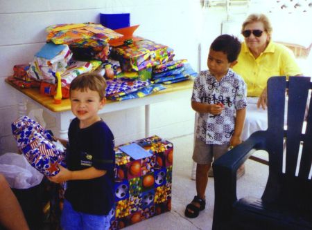 Look at all the presents I got for my fourth birthday!