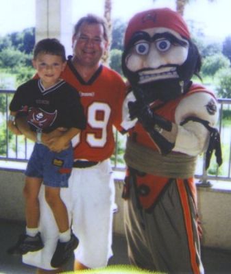 With the Super Bowl champs Bucs mascot Captain Fear!