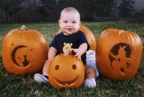 Halloween 1998 - My pumpkin that has one tooth just like me!