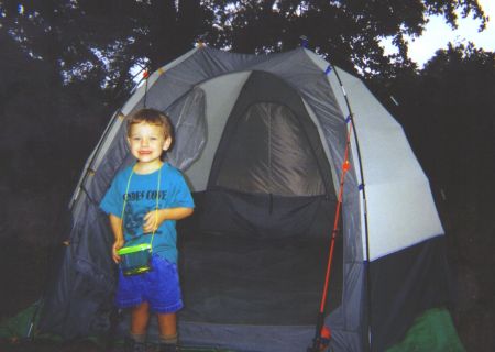 Ready to campout in the backyard