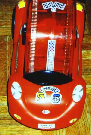 Hammy in his red car!